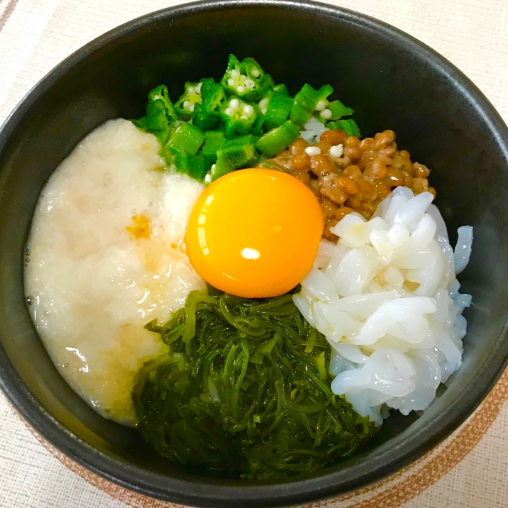 夏バテ予防に＊イカのネバネバ丼